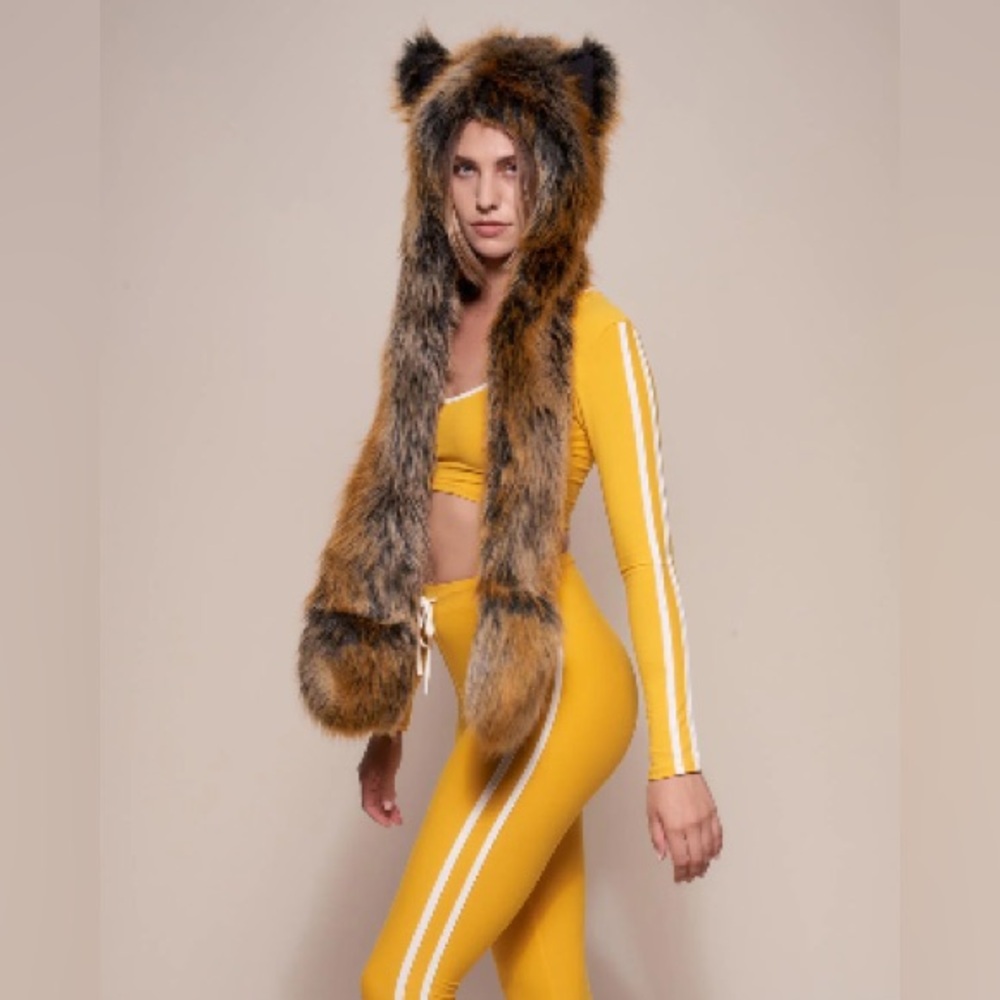 Red wolf faux fur SpiritHood! One size fits all - NWOT